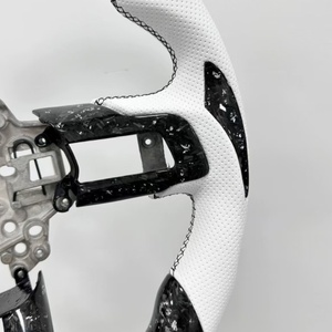 Volante de Coche de Fibra de Carbono Forjada con Cuero Blanco para <span class=keywords><strong>Ford</strong></span> <span class=keywords><strong>Mustang</strong></span> 2015-2017 <span class=keywords><strong>Mustang</strong></span> EcoBoost GT <span class=keywords><strong>Shelby</strong></span> GT350 GT350R 2.3L 5.0L - Product Image 4