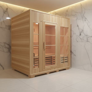 Sauna <span class=keywords><strong>de</strong></span> Vapor Interior Moderna y Lujosa <span class=keywords><strong>de</strong></span> Madera con Puertas <span class=keywords><strong>de</strong></span> Vidrio, Spa <span class=keywords><strong>en</strong></span> Casa para 2-4 Personas, <span class=keywords><strong>Precio</strong></span> <span class=keywords><strong>de</strong></span> Fábrica - Product Image 1