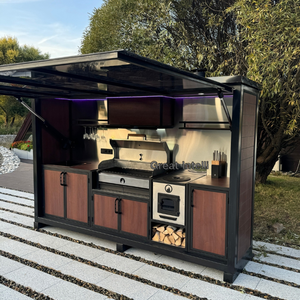 Sang trọng hiện đại <span class=keywords><strong>RTA</strong></span> ngoài trời phòng đựng thức ăn đảo BBQ nhà bếp lưu trữ tủ hoàn thành thiết lập hoàn chỉnh nướng Modular nhà bếp thực phẩm giỏ hàng - Product Image 2