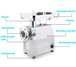 مفرمة لحم إيطالية احترافية للاستخدام التجاري طراز YK-22C | بقوة عالية 1100 واط، وشفرة من الفولاذ المقاوم للصدأ | سهلة التنظيف ومتينة - Product Image 3