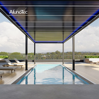 AlunoTec Pergo-Eco DIY Wasserdichte Bioklimatische Markisenüberdachung mit Lamellendach, Aluminium-Pergola für den Außenbereich