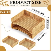 Organisateur de plateau à papier pour bureau, organisateur de fichiers en rotin tissé A4, plateau à fichiers, support en rotin PP, étagère d'organisation pour le rangement au bureau
