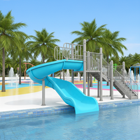 Toboggan aquatique en fibre de verre en spirale, hauteur 1,8 m, pour aire aquatique et piscine, certifié EN1176 CE