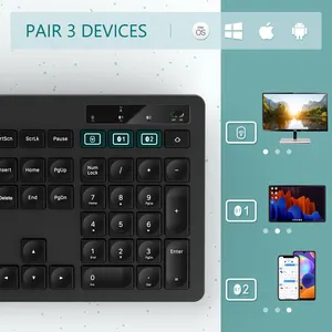 Seenda claviers avec support de téléphone pour Windows Mac Chrome OS ordinateur iPad iPhone Smart TV BT clavier sans fil