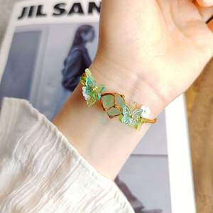 Primavera principios de corona Floral estilo nueva pulsera de cristal Natural cuerda de mano superventas pulsera de bolsa de red tejida a mano pura - Product Image 5