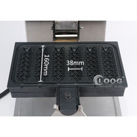 Machine professionnelle à gaufres croustillantes en forme de bâtonnets de hot-dog en acier inoxydable, 6 bâtonnets, machine à gaufres commerciale antiadhésive