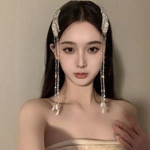 Pinza de pelo con borlas de perlas de estilo chino para mujer, flequillo lateral, Clip BB, elegante y versátil, tocado mongol, pasador, <span class=keywords><strong>Fixa</strong></span> de salón - Product Image 2