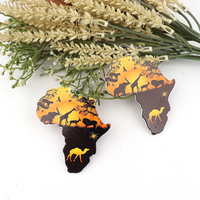 Pendientes con estampado de mapa de África