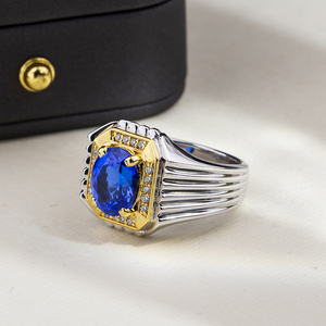 <span class=keywords><strong>Bague</strong></span> de fiançailles <span class=keywords><strong>et</strong></span> de mariage en argent 925 MSR-1891, <span class=keywords><strong>saphir</strong></span> bleu royal taille ovale, <span class=keywords><strong>diamant</strong></span> de laboratoire cultivé - Product Image 4