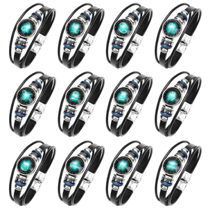 Pulseras de Cuero Trenzado con Cuerda Encerada de los 12 <span class=keywords><strong>Signos</strong></span> del Zodiaco, Estilo Vintage, con Forma de Mariposa, Pulsera de la Amistad - Product Image 6