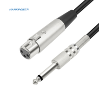 Câble en alliage de zinc 6.35 mâle vers XLR femelle 6.35mm vers câble de microphone de mélangeur audio XLR 1m 1.8m 3m