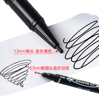 Marqueur permanent à double pointe 0,5/1 mm, noir, imperméable, séchage rapide, pour papier, 120 stylos, pour peinture artistique, pointe ultra-fine, à l'huile, vente en gros