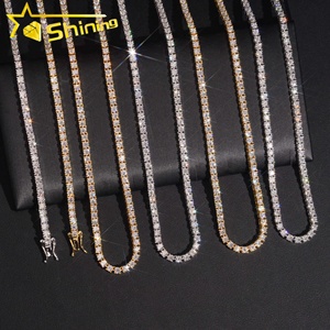 สินค้าขายดีจากคลังสินค้าในสหรัฐอเมริกา สร้อยเทนนิสฮิปฮอปชุบทองคำขาว 925 ประดับเพชร GRA มอยส์ซาไนต์ ระยิบระยับ - Product Image 5