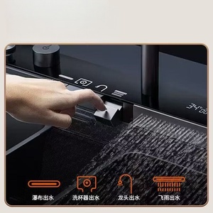 Modern luxury sink large single tank digital display kitchen sink stainless steel honeycomb vegetable washing basin - Product Image 5
