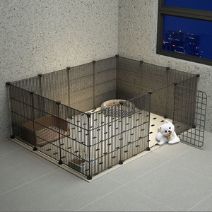 Enclos pour chien surélevé facile à nettoyer avec rangement, clôture pour isolation intérieure, <span class=keywords><strong>cage</strong></span> pour animaux de compagnie - Product Image 5