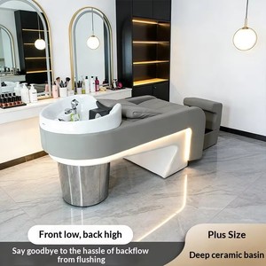 Beauty Salon Shampoo Bed Hair Washing <b>Chair</b> with Colorful Lights Massage Function Water Outlet for Barber Shop Hair Spa - Product Image 3