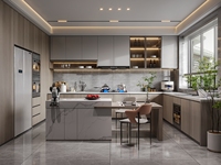 Meubles de chambre d'hôtel Lesso Home : Projet de meubles de cuisine modernes en bois grainé pour la vente en gros