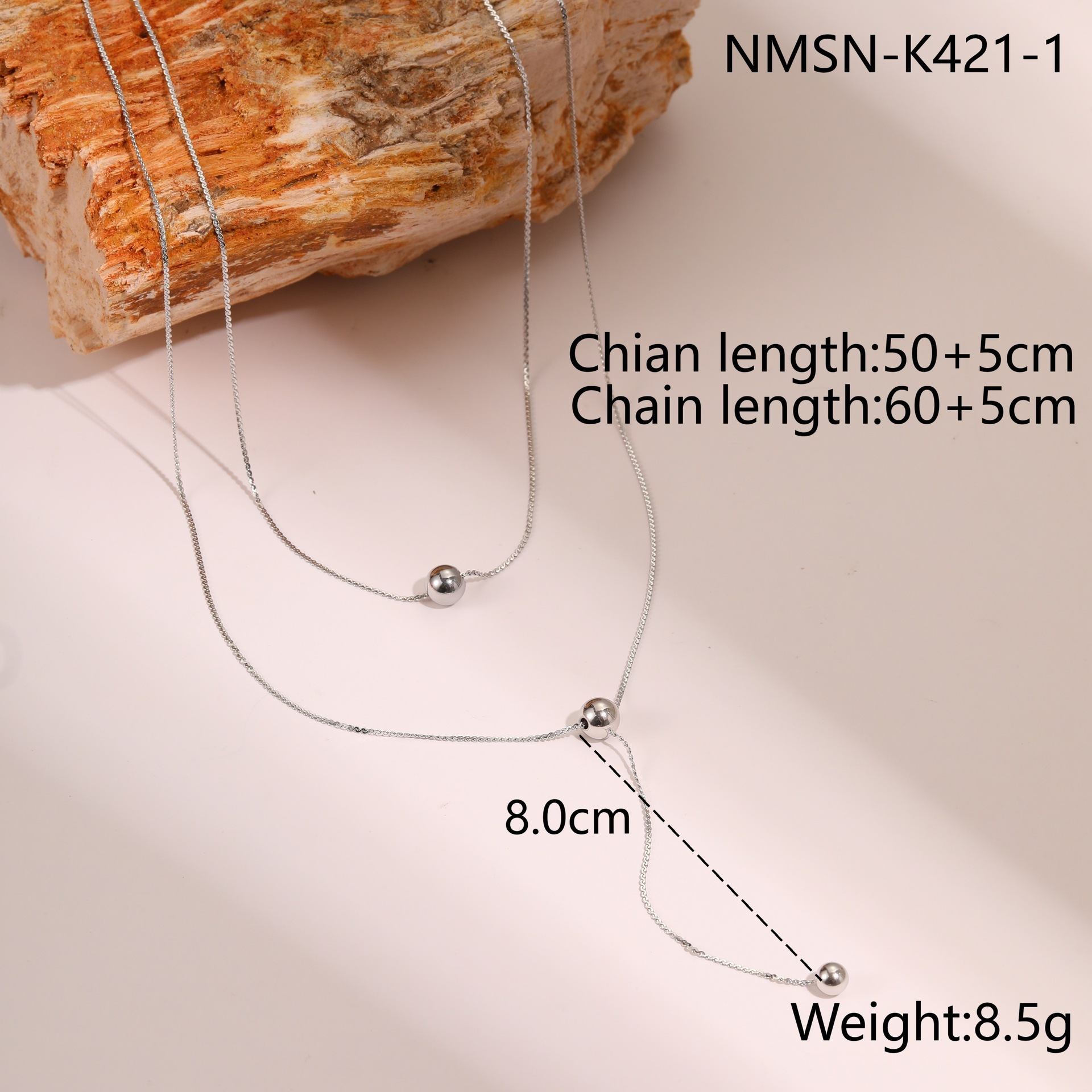 สร้อยคอเหล็กสองชั้น Nmn-k421-1