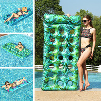 Nouvelle hamac flottant gonflable pour adultes avec imprimé feuilles