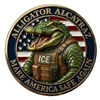 Monnaie commémorative en fer à relief 3D double face, thème Alligator Alcatraz Crocodile, vente chaude transfrontalière, emballée individuellement