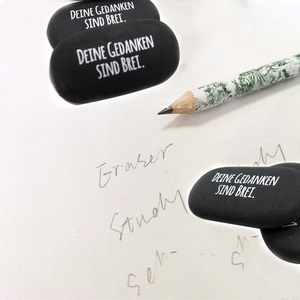 Großhandel/Custom Black TPR Oval Soft Eraser Gummi für Schul büro Kunst Zeichnung Personal isierte Logo Print Mini Seife Kiesel Form - Product Image 6