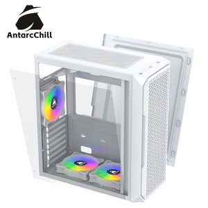 Gabinete Gaming AntarcChill Blanco de Media Torre MicroATX con Panel Lateral de Vidrio Templado, Malla Frontal, USB 3.0, Alto Flujo de Aire, OEM Personalizado - Product Image 3