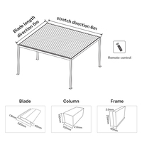 Pérgola de Jardín Motorizada de Lujo con Techo Rígido Impermeable, Pérgola de Aluminio para Exteriores con Techo de Láminas, Diseño Moderno
