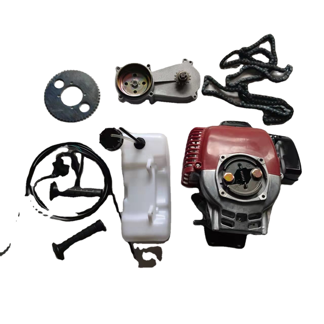 4 Takt 49CC Benzine Benzine Gemotoriseerde Dirt Bike Fiets Motor Motor Kits Met Brandstoftank