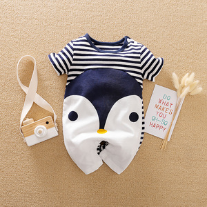 Ropa de Bebé Recién Nacido 100% Algodón, Mono de Manga Corta con Estampado de Pingüino y Zorro, <span class=keywords><strong>Pijama</strong></span> para Bebé, Venta al Por Mayor OEM/ODM - Product Image 2