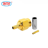 Conector Coaxial RF de Polos Invertidos RP SMA Macho para Cable RG174 RG316 LMR100, Suministro de Fábrica, En Stock