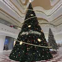 Arbre de Noël artificiel géant en PVC de 12 m, luxueux, de haute qualité, éclairé par des LED, pour l'extérieur, pour les fêtes