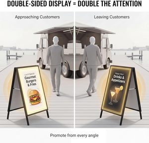 Panneau publicitaire LED personnalisé en forme de A, double face, support d'affichage pour affiches, boîte lumineuse publicitaire pour les commerces de détail, les restaurants et les entreprises - Product Image 2
