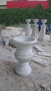 <span class=keywords><strong>Maceta</strong></span> de mármol blanco de estilo occidental tallada a mano de estilo europeo de alta calidad para decoración del hogar al aire libre - Product Image 3