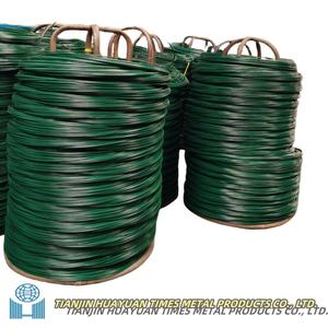 أسلاك حديد مبطنة بالفولاذ المجلفن المطلي بـ PVC ، سلك حديد مع حلقة عزل PVC ، مسطحة ملحومة ، قطع إلى حجم ، موازنة بالات - Product Image 4