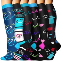 Chaussettes de compression sportives en nylon antidérapantes pour hommes, motif animal tricoté, hauteur genou, pour la récupération athlétique des adultes au printemps