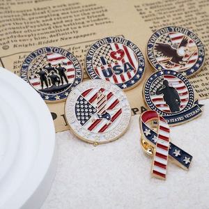 Prix de gros usine, haute qualité, épingles de revers et badges en émail métallique en gros pour soldats et anciens combattants américains - Product Image 1