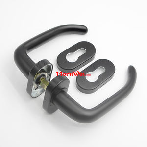 Poignée de levier de <span class=keywords><strong>porte</strong></span> en aluminium noir et argent mat, poignée de verrouillage de <span class=keywords><strong>porte</strong></span>, Canada - Product Image 3