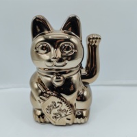 Offre Spéciale : Figurine en plastique Maneki Neko (Chat porte-bonheur) agitant la main, personnalisable, écologique, pour réception, Diwali et Feng Shui