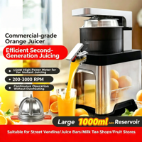 Pembuat Jus Jeruk & Lemon Komersial Listrik 300W Garansi 1 Tahun