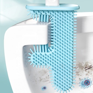 <span class=keywords><strong>Brosse</strong></span> de <span class=keywords><strong>toilette</strong></span> en forme de <span class=keywords><strong>cactus</strong></span> GU, en plastique et silicone, pour le nettoyage de la salle de bain, sans angle mort, avec support - Product Image 4