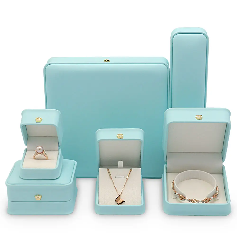 Wholesale Set jewellery Gift Box PU Leather Custom Bangle Bracelet Pendant Earring Ring Necklace Jewelry Boxes Packaging Box