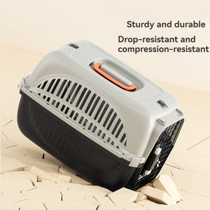Petop Factory - Transporteur pour animaux de compagnie approuvé par les compagnies aériennes - Taille standard - Respirant - Léger - Plastique - Pour les voyages <span class=keywords><strong>en</strong></span> <span class=keywords><strong>voiture</strong></span> et <span class=keywords><strong>en</strong></span> train - Avec verrou de sécurité - Product Image 3