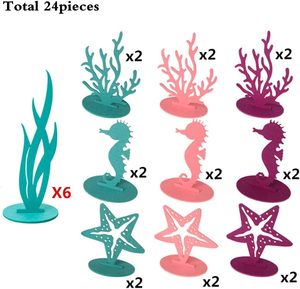 24 pièces de décoration de fête sirène en feutre DIY, centre de table <span class=keywords><strong>sous</strong></span>-marin, décorations pour fête sur le thème de <span class=keywords><strong>l</strong></span>'océan - Product Image 2
