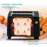 Machine à sandwich électrique pour hamburger et panini, grille-pain pour le petit-déjeuner, 2 tranches