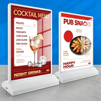 Boîte lumineuse de table LED rechargeable double face en alliage d'aluminium A4/A5, longue autonomie, résistante aux intempéries, avec affichage rapide pour affiches et menus de cafés