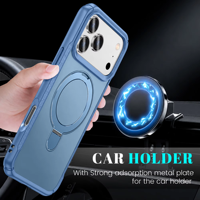 JUNBO Dudukan Cincin Putar Magnetik dengan Penyesuaian Sudut Bebas, Tampilan Horizontal Vertikal untuk iPhone Duo Fold
