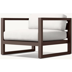 Chaise longue et pouf modernes en aluminium pour loisirs, patio et jardin, ensemble de mobilier d'extérieur de luxe - Product Image 2