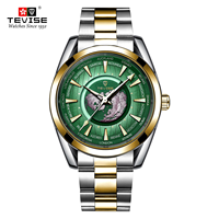 Montres TEVISE 795 à mouvement quartz, bracelet en acier inoxydable pour hommes, aiguilles lumineuses, cadran cartographique, montre-bracelet de style professionnel pour hommes, Reloj Montre