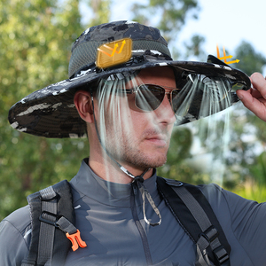 Cappello a ventaglio solare per uomo e donna-cappello a secchiello a tesa larga ricaricabile ad alta potenza con ventole di raffreddamento per escursioni e pesca - Product Image 1