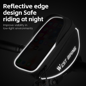 กระเป๋าใส่โทรศัพท์ติดแฮนด์จักรยาน WEST BIKING PVC ขนาด 6.8 นิ้ว หน้าจอสัมผัสได้ กันน้ำ สำหรับจักรยานเสือหมอบและจักรยานเสือภูเขา - Product Image 6